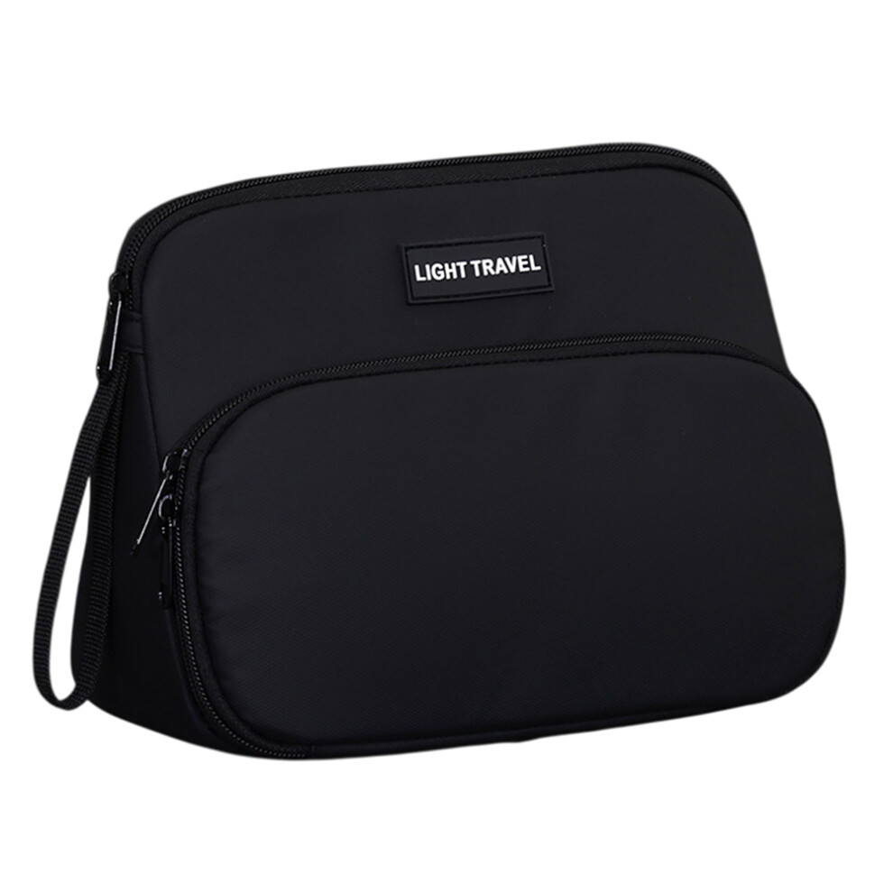 Black (Black) 4040 Business Travel Toiletry Bag Men Large Capacity Double Layer Portable Cosmetic Organizer