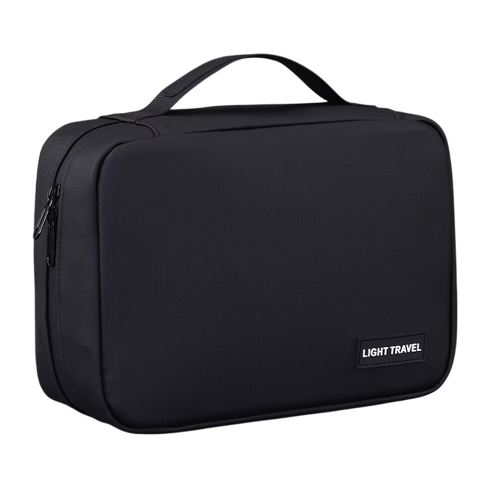 (Black) 4042 Portable Men Travel Toiletry Bag Wet Dry Separation Hanging Waterproof Cosmetic Organizer