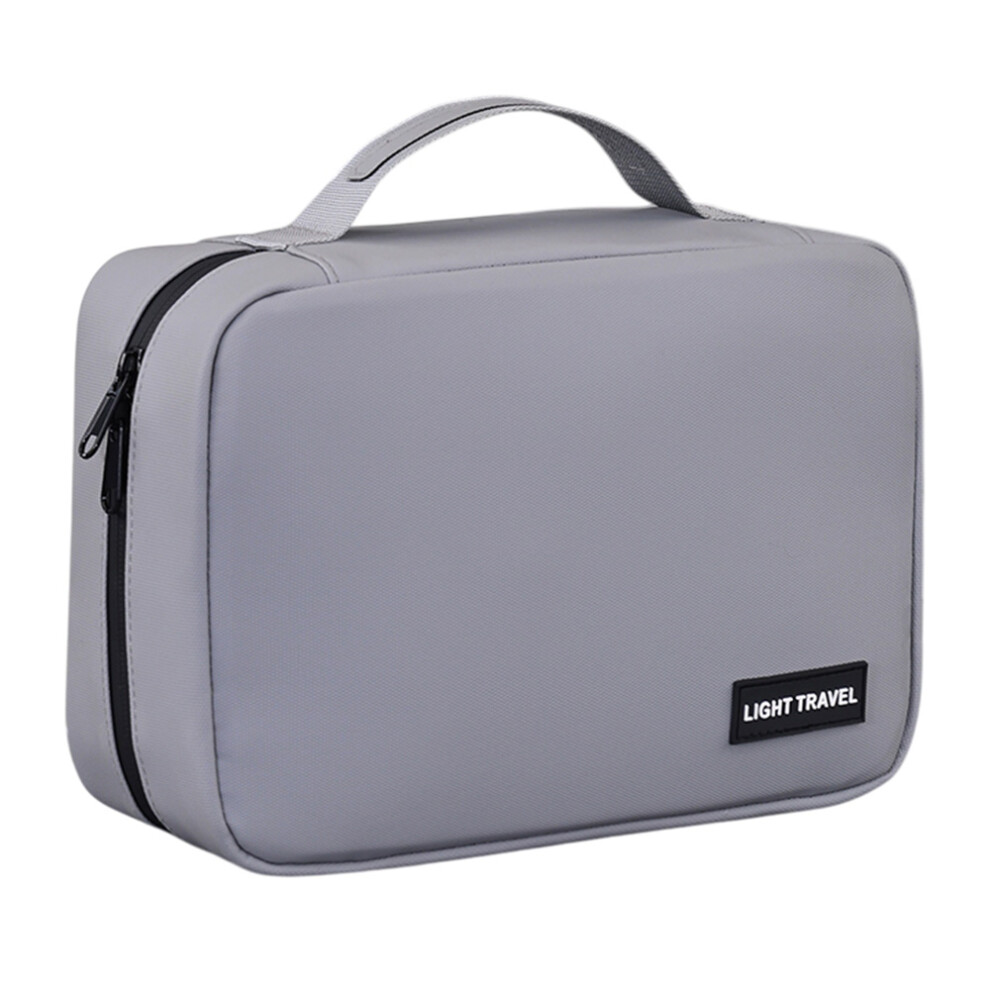 (Grey) 4042 Portable Men Travel Toiletry Bag Wet Dry Separation Hanging Waterproof Cosmetic Organizer
