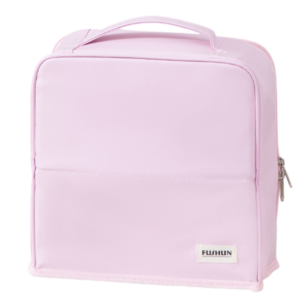 Pink (Pink) Travel Makeup Bag Large Capacity Waterproof Pu Cosmetic Storage Bag With Mirror