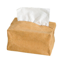 (Size L) Kraft Paper Tissue Box Cover Simple Style Napkin Facial Paper Tissue Box Holder for Car Bathroom Living Room