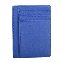 (Sapphire) AP15 RFID Blocking Card Holder Pouch Genuine Cowhide Leather Compact Size Bank Card Storage Bag