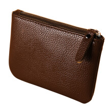(Coffee) 3526 PU Leather Coin Purse Zipper Small Wallet Cards Coins Cash Carrying Pouch