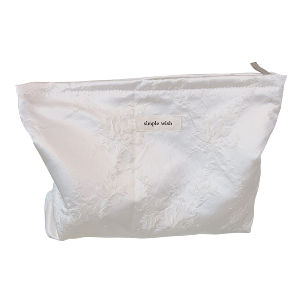 (Small Flower) Flower Pattern Portable Cosmetic Bag Zipper Purse Pouch Canvas Makeup Storage Bag