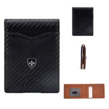 (Black) BAELLERRY K9310 Multiple Card Slots RFID Blocking PU Leather Men Wallet with Money Clip