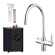 Nes Home Instant Boiling Water Kitchen Tap Round Chrome, Boiler & Water Filter
