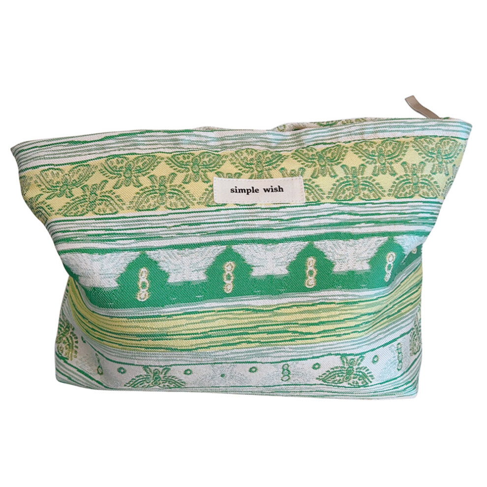 (Stripe and Butterfly) Beautiful Pattern Makeup Bag Travel Toiletry Organizer Pouch Canvas Cosmetic Bag