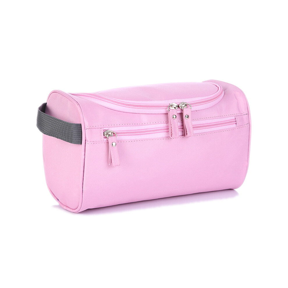 (Pink) 300D Oxford Cloth Women Makeup Bag Portable Travel Toiletry Cosmetic Storage Bag