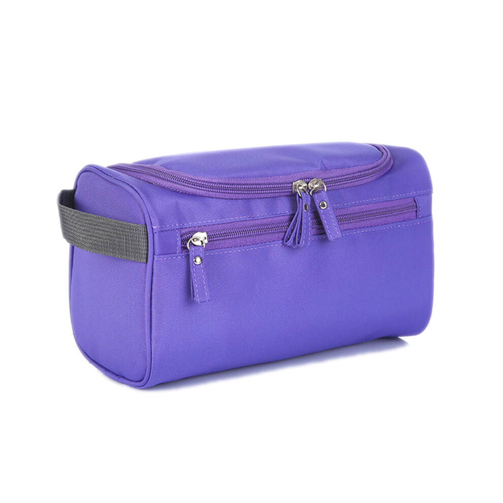 (Purple) 300D Oxford Cloth Women Makeup Bag Portable Travel Toiletry Cosmetic Storage Bag