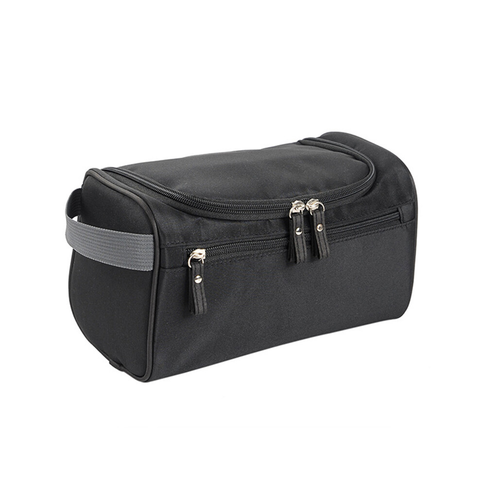 (Black) 300D Oxford Cloth Women Makeup Bag Portable Travel Toiletry Cosmetic Storage Bag