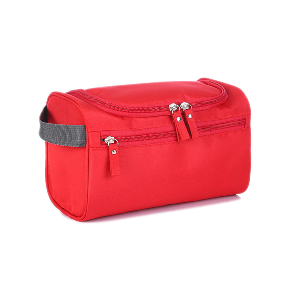 (Red) 300D Oxford Cloth Women Makeup Bag Portable Travel Toiletry Cosmetic Storage Bag
