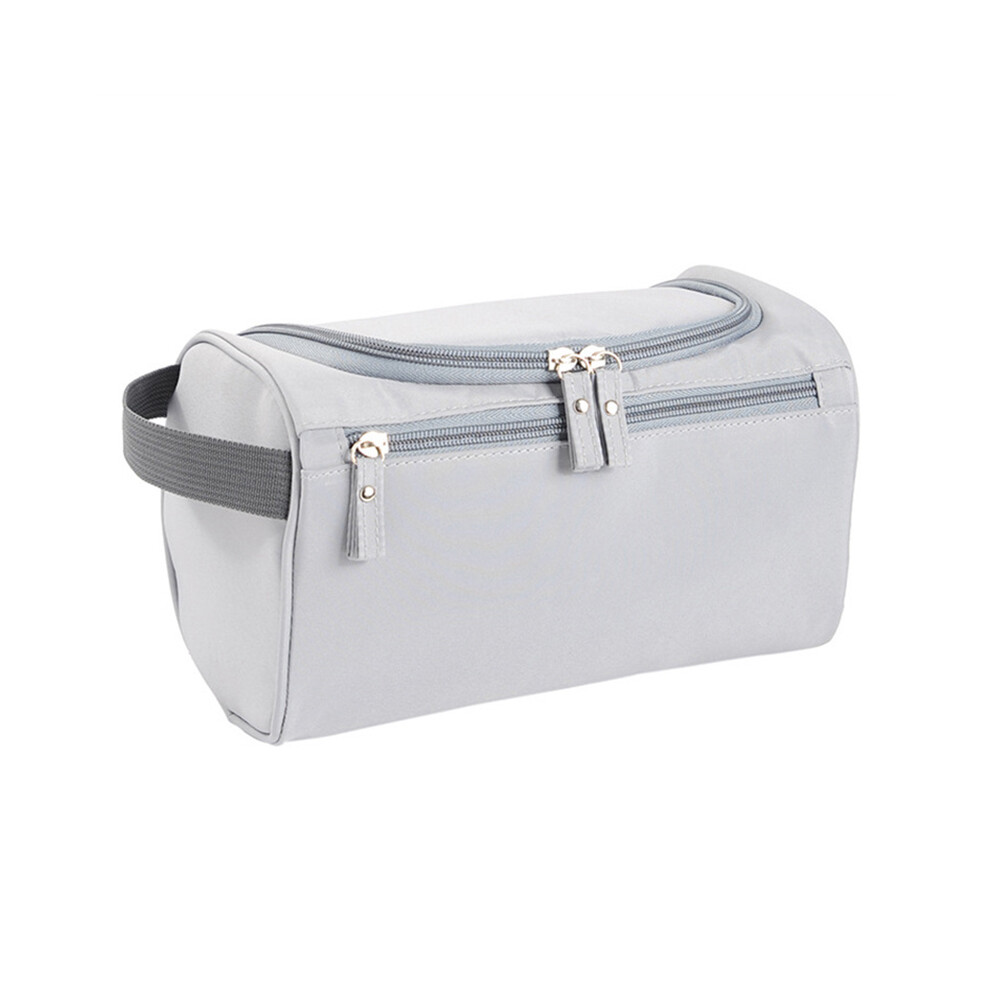 (Grey) 300D Oxford Cloth Women Makeup Bag Portable Travel Toiletry Cosmetic Storage Bag