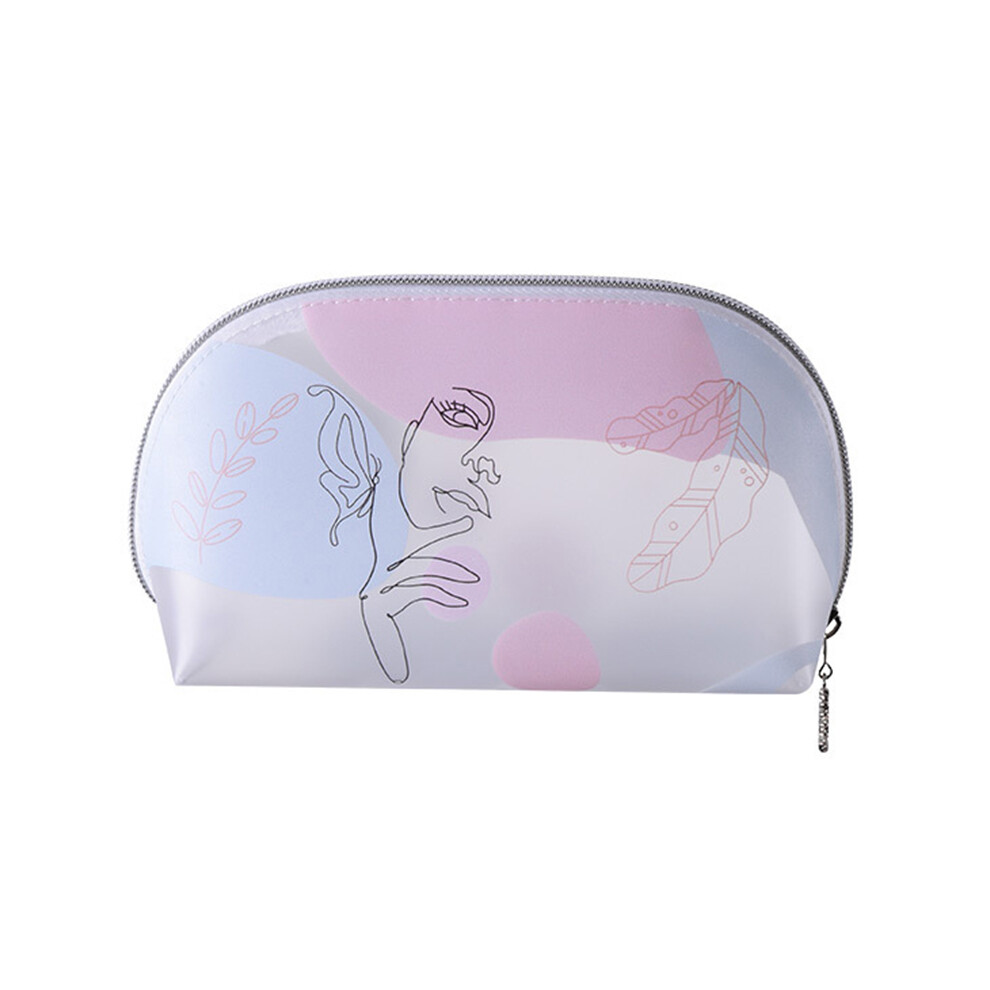 (Butterfly Girl) Translucent TPU Toiletry Wash Bag Lovely Girl Pattern Makeup Cosmetic Organizer Bag,Size S