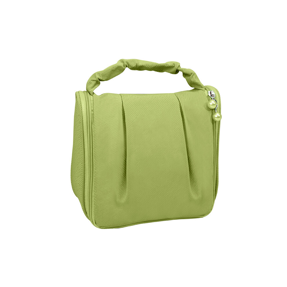 (Green) Portable Hanging Toiletry Wash Bag Polyester Waterproof Cosmetics Storage Bag Handbag-image-OPC-PJS5M8W-NEW