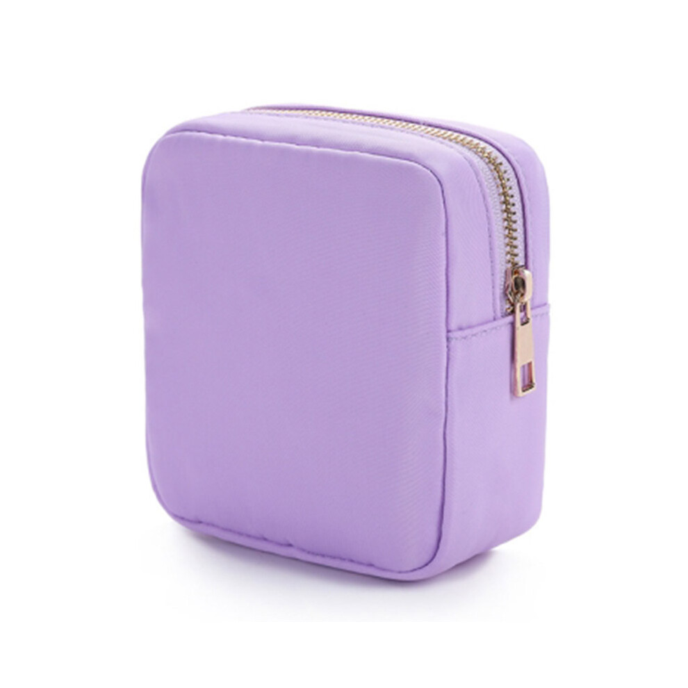 Purple (Purple) Nylon Makeup Pouch Zipper Toiletry Bag Large Capacity Travel Cosmetic Bag For Women Girls