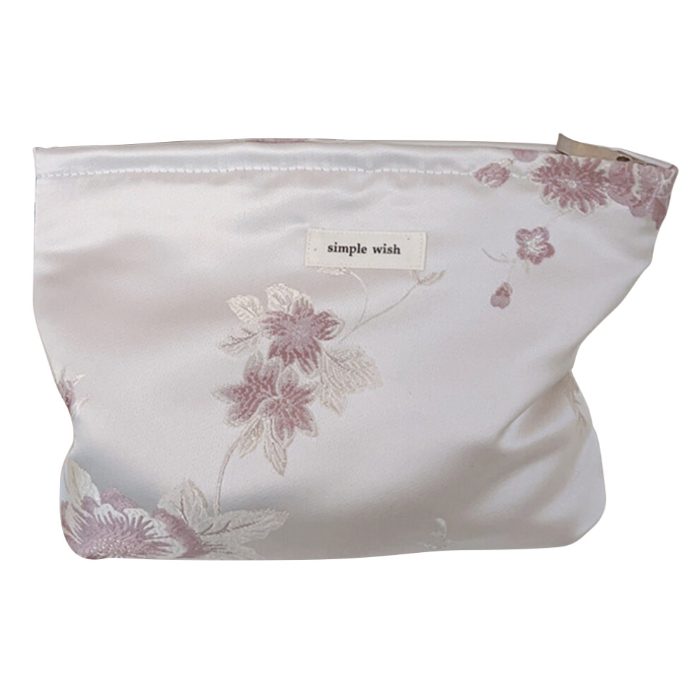 Purple (Purple) National Style Portable Makeup Bag Canvas Zipper Purse Cosmetic Pouch Organizer Bag For Traveling