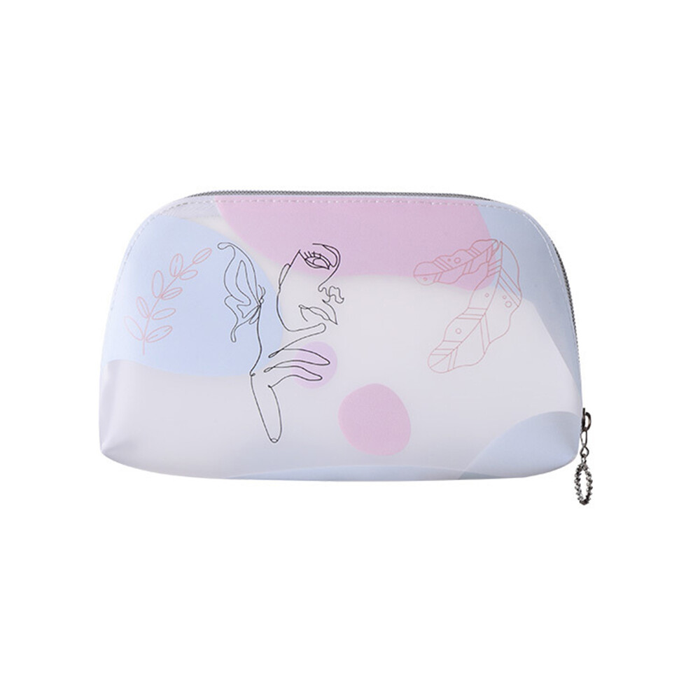 (Butterfly Girl) Large Toiletry Wash Bag Lovely Girl Pattern Translucent TPU Cosmetic Makeup Pouch Container,Size L