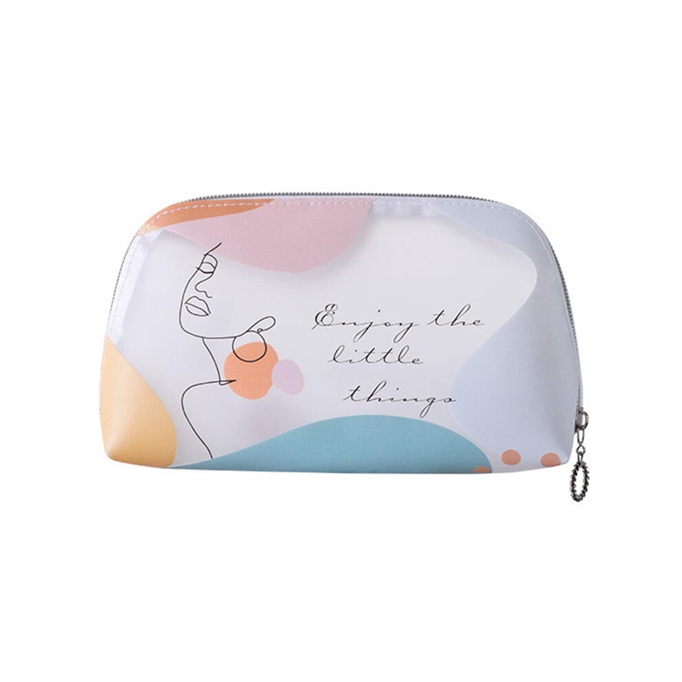 (Earring Girl) Large Toiletry Wash Bag Lovely Girl Pattern Translucent TPU Cosmetic Makeup Pouch Container,Size L