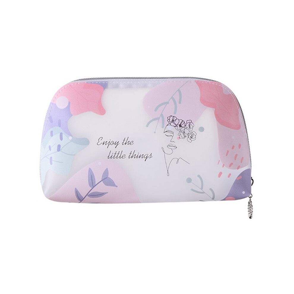 (Forest Girl) Large Toiletry Wash Bag Lovely Girl Pattern Translucent TPU Cosmetic Makeup Pouch Container,Size L