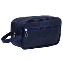 (Dark Blue) Men Toiletry Bag Nylon Zipper Wash Bag Pouch Travel Handbag Organizer