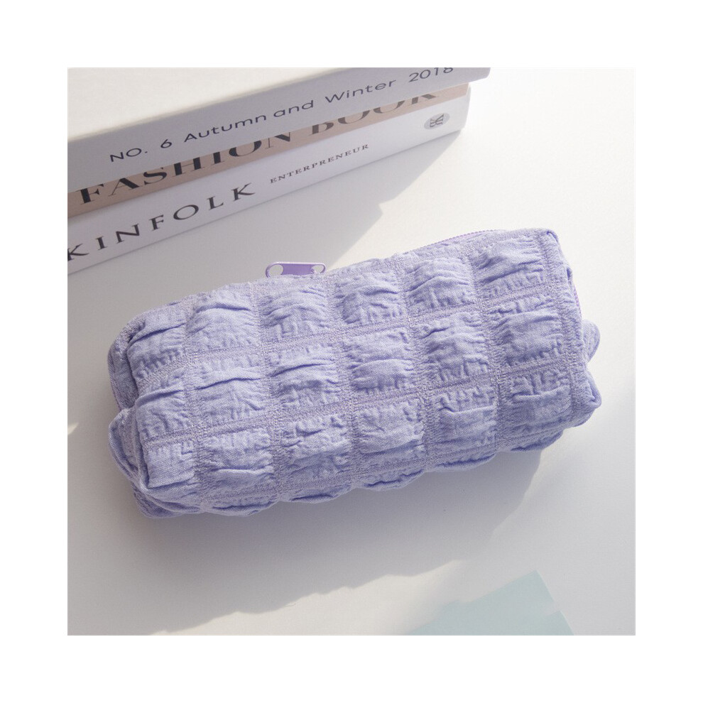 (Purple) Cloud Shape Design Cosmetic Pens Organizer Toiletries Storage Bag Canvas Makeup Pouch
