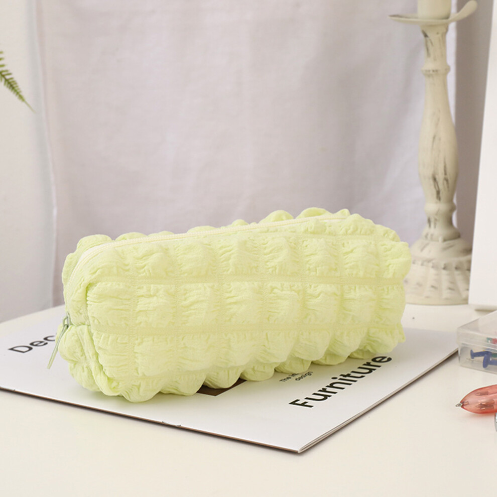 (Yellow) Cloud Shape Design Cosmetic Pens Organizer Toiletries Storage Bag Canvas Makeup Pouch