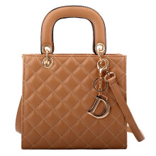 (Dark Brown) BJ-2198 Women's Shopping Handbag Tote Retro Stitching Line Leather Crossbody Shoulder Bag