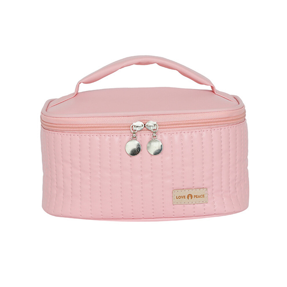 Pink (Pink) Lovely Cosmetics Toiletries Storage Bag Cloth Zipper Handbag Women Makeup Bag