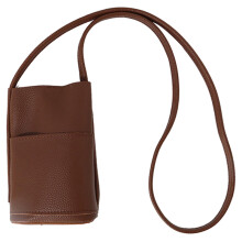 (Brown) 1905 PU Leather Women Crossbody Bag Solid Color Phone Carrying Crossbody Bag