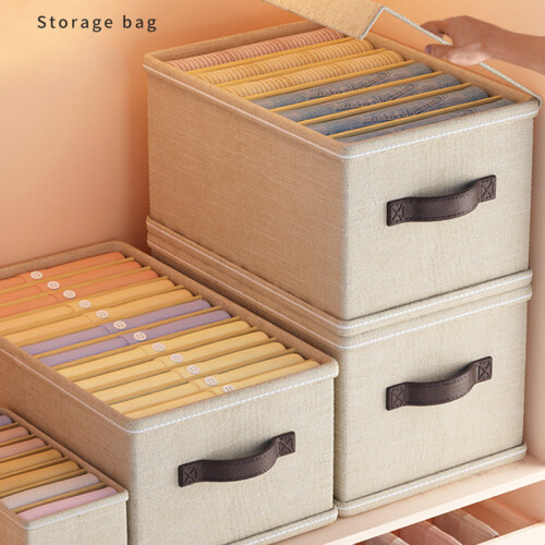 (Beige) 9 Grids Wardrobe Closet Organizer for Clothes Foldable Storage Box 1