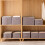(Beige) 30L Imitation Linen Storage Box Washable Foldable Wardrobe Organizer 3