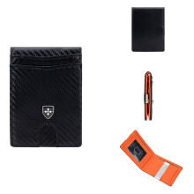 (C) BAELLERRY K9313-K9314 Leather RFID Blocking Card Bag Card Storage Case Coin Purse