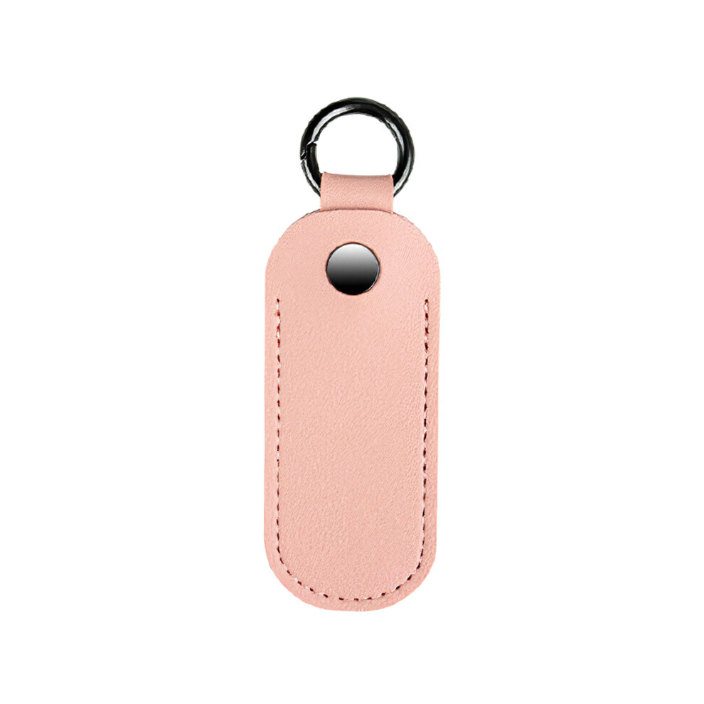 (Pink) PU Leather U-disk Memory Card Storage Bag Anti-lost Protective Cover with Keyring-image-OPC-PJS5T6P-NEW