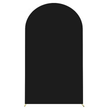 (Black) 6FT 80x180cm U-Shape Backdrop Arch Frame Stand Elastic Cover for Wedding Ceremony Birthday Party