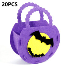 (Purple/Bat) PJ-WSB02 20Pcs Halloween Non-Woven Treat Bags 3D Party Gift Candy Bags Handbag for Kids Tote Bags