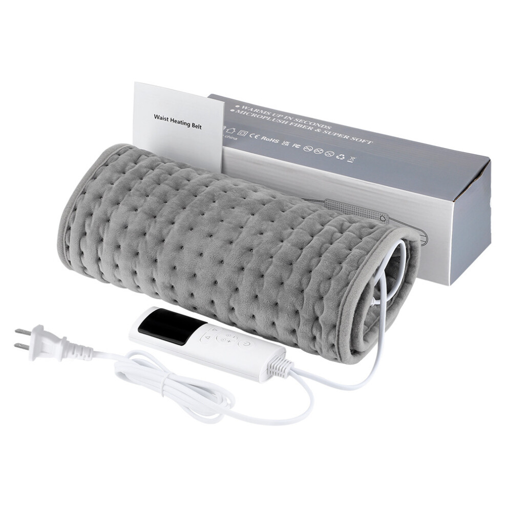 (EU Plug) Fluff Heating Pad Cushion Waist Heated Wrap Belt for Back Pain,Women Period Cramps
