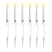 (Icicle) 6 LED Electronic Candle Lights Christmas Tree Ornaments String Fairy Lights with Remote Control