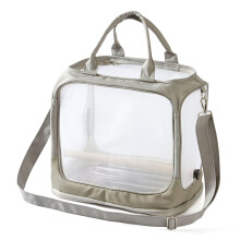 (Grey) FHH-009 Portable Bird Bag Foldable Nylon Mesh Oxford Cloth Small Pet Bird Carrying Bag