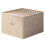 (Beige) 18L Polyester Organizer Wardrobe Clothes Drawer Storage Box with Handle Straps 1