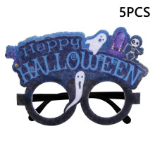 (Tombstone and Skull) 5Pcs/Set Adults Kids Halloween Eyeglasses Happy Halloween Ghost Castle Pumpkin Glasses Party Eyewear