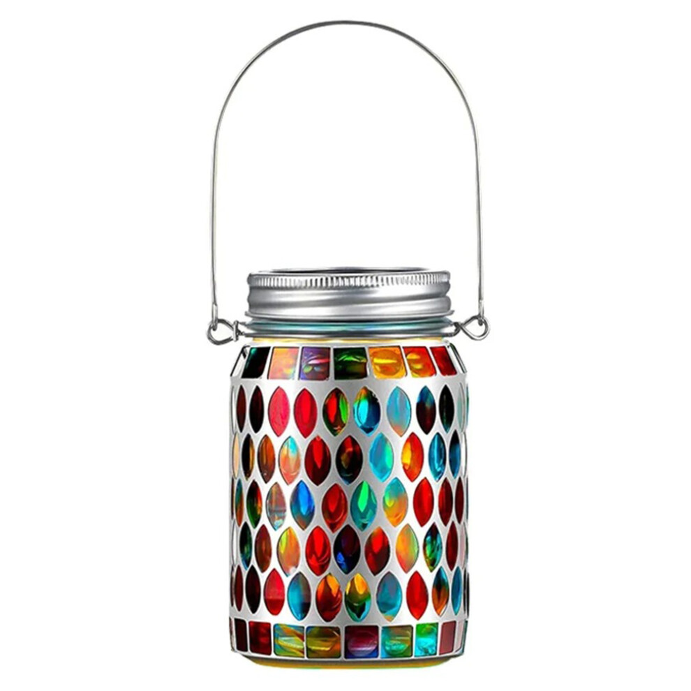 (Red) Solar Mosaic Lights Outdoor Hanging Lanterns Waterproof Night Lamps Decorations-image-OPC-PJS5X5Q-NEW