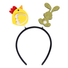 (E) 2Pcs Happy Easter Hair Hoop Bunny Carrot Eggs Chick Headband Party Prop