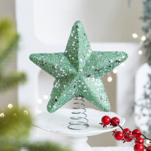 (Green) Christmas Tree Topper Foam Star Ornament Holiday Decoration Festive Home Decor,Large Size