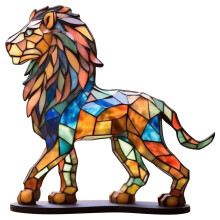 (Lion) Wild Animal Colorful Acrylic Art Desktop Ornament Home Office Decorative Ornament