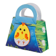 (Chicken Style A) 2Pcs Kids Easter Candy Bag Felt Cloth Party Decor Candy Chocolate Storage Tote Bag