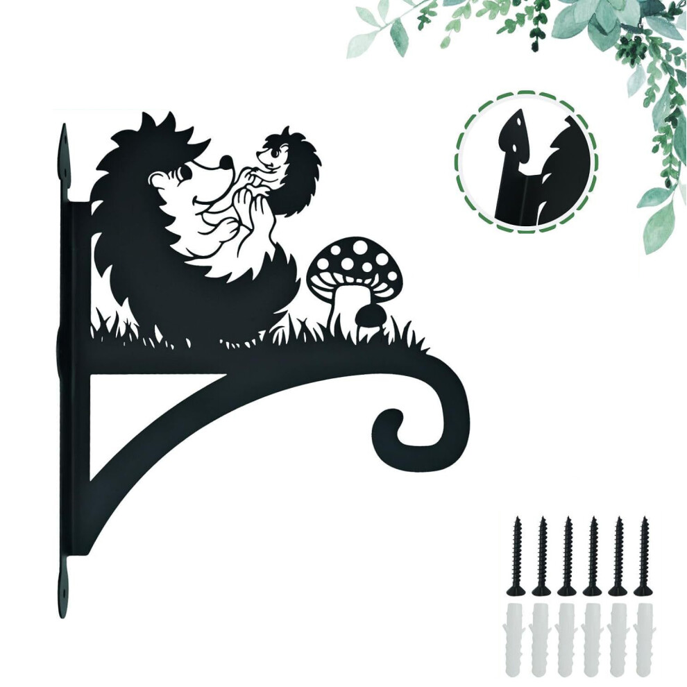 (Hedgehog) Outdoor Heavy Duty Iron Hanging Basket Hook Plant Hanger Animal Silhouette Decorative Garden Bracket-image-OPC-PJS5YG5-NEW