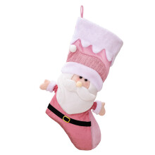 (Santa) Christmas Cloth Stockings Xmas Ornament Hanging Present Holder Stocking Decoration New Year Party Home Decor