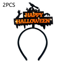 (Crow and Ghost Hand) 2Pcs/Set LED Light Halloween Hair Hoop Spider Web Pumpkin Glowing Headband Party Costume