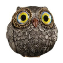 (Yellow) Resin Owl Figurine Decorative Ornament for Home/Garden/Tabletop Lucky Charm Wisdom Symbol Gift