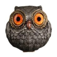 (Red) Resin Owl Figurine Decorative Ornament for Home/Garden/Tabletop Lucky Charm Wisdom Symbol Gift